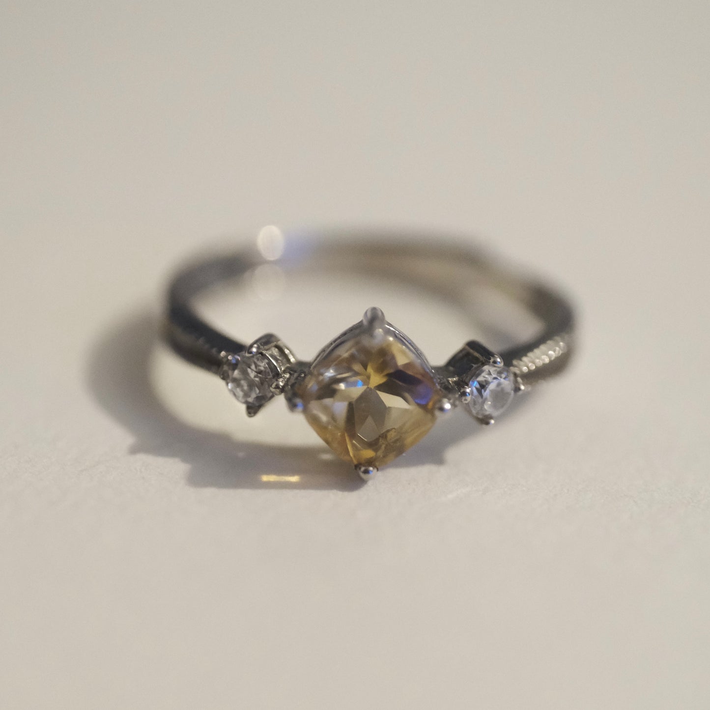 Citrine S925 Adjustable Ring