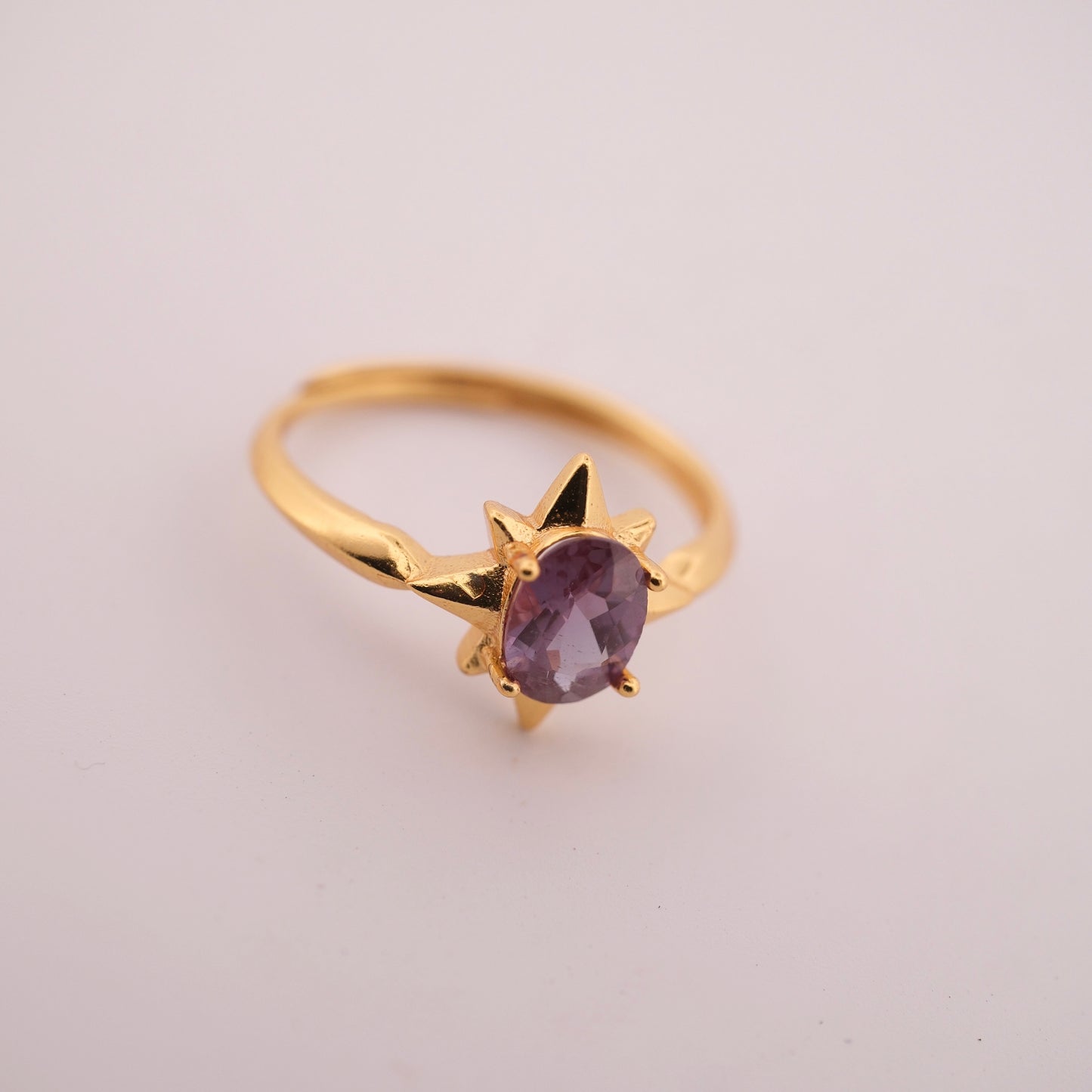Alexandrite Gold S925 Adjustable Ring
