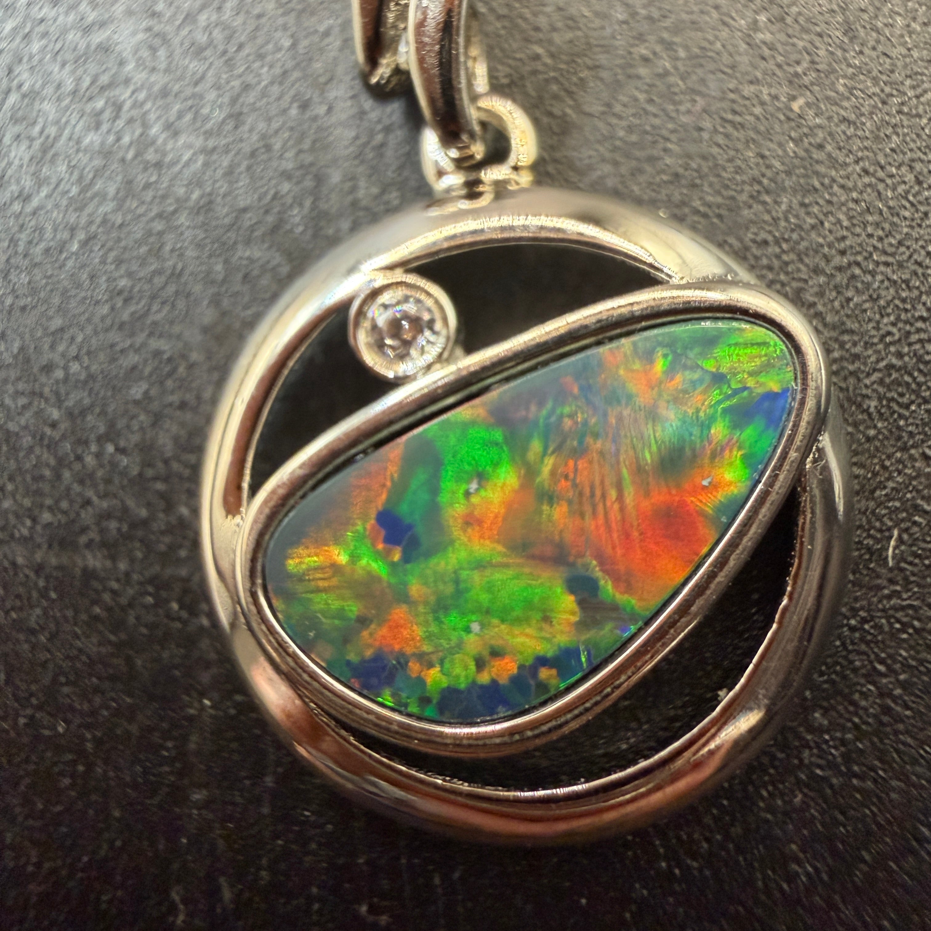 Queensland Boulder Opal S925 Necklace Super Quality