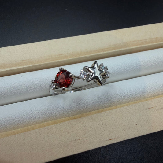 Garnet S925 Adjustable Ring