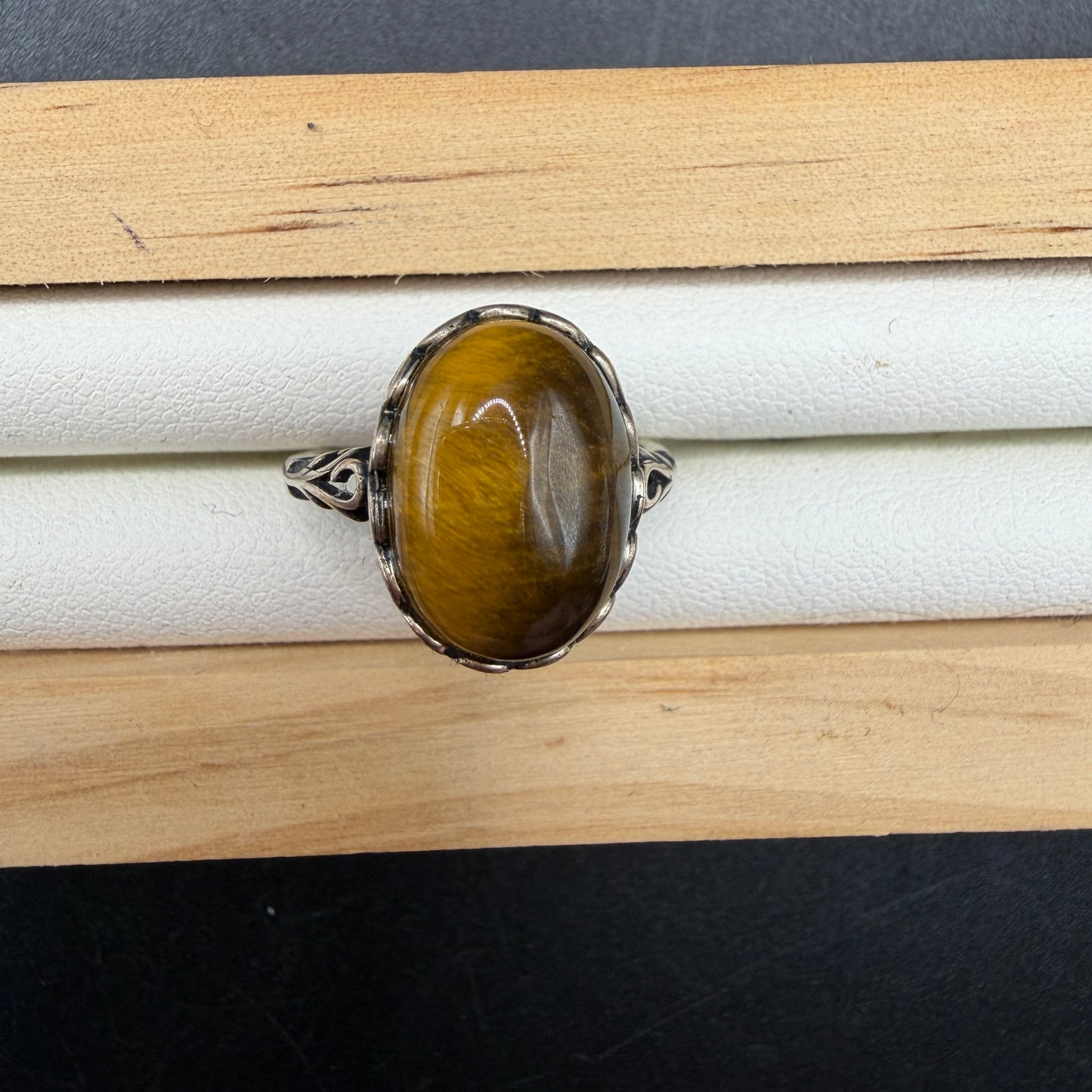 Tigers Eye S925 Adjustable Ring