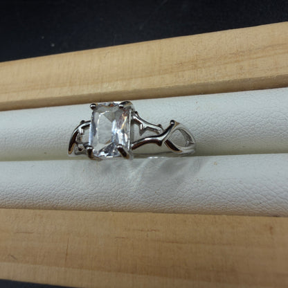Clear Quartz S925 Adjustable Ring