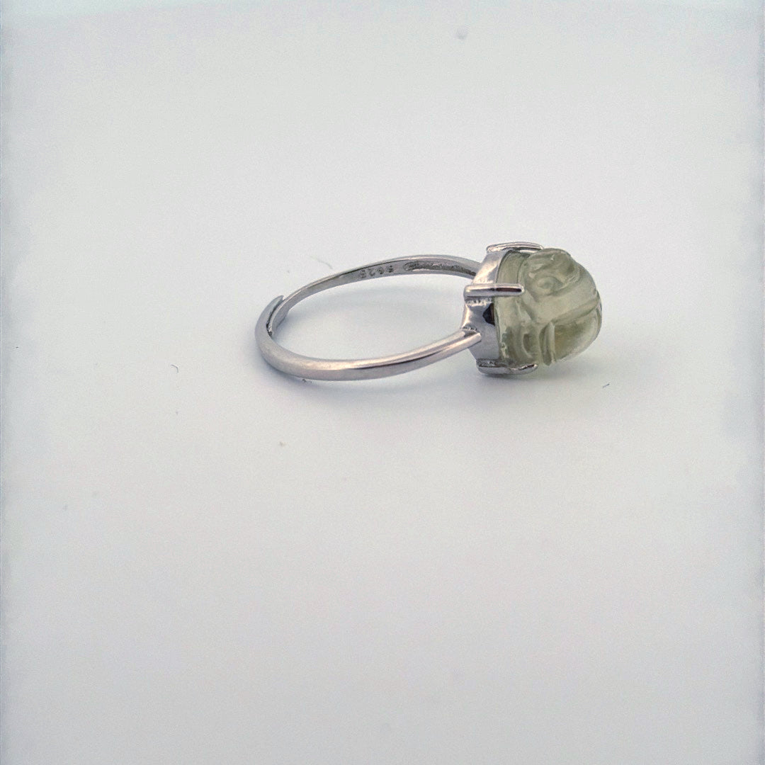 Libyan Desert Glass Scarab S925 Certified Adjustable Ring
