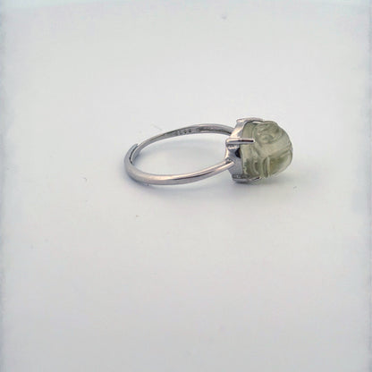 Libyan Desert Glass Scarab S925 Certified Adjustable Ring