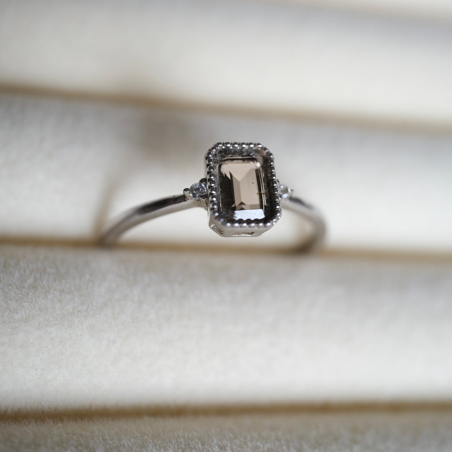 Smokey Quartz S925 Adjustable Ring