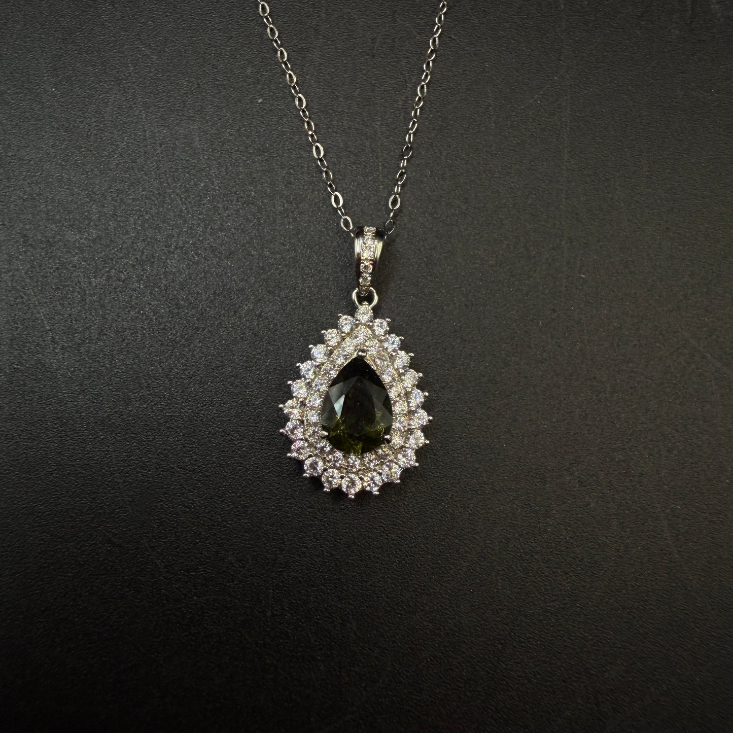 Moldavite Teardrop Certified S925 Necklace