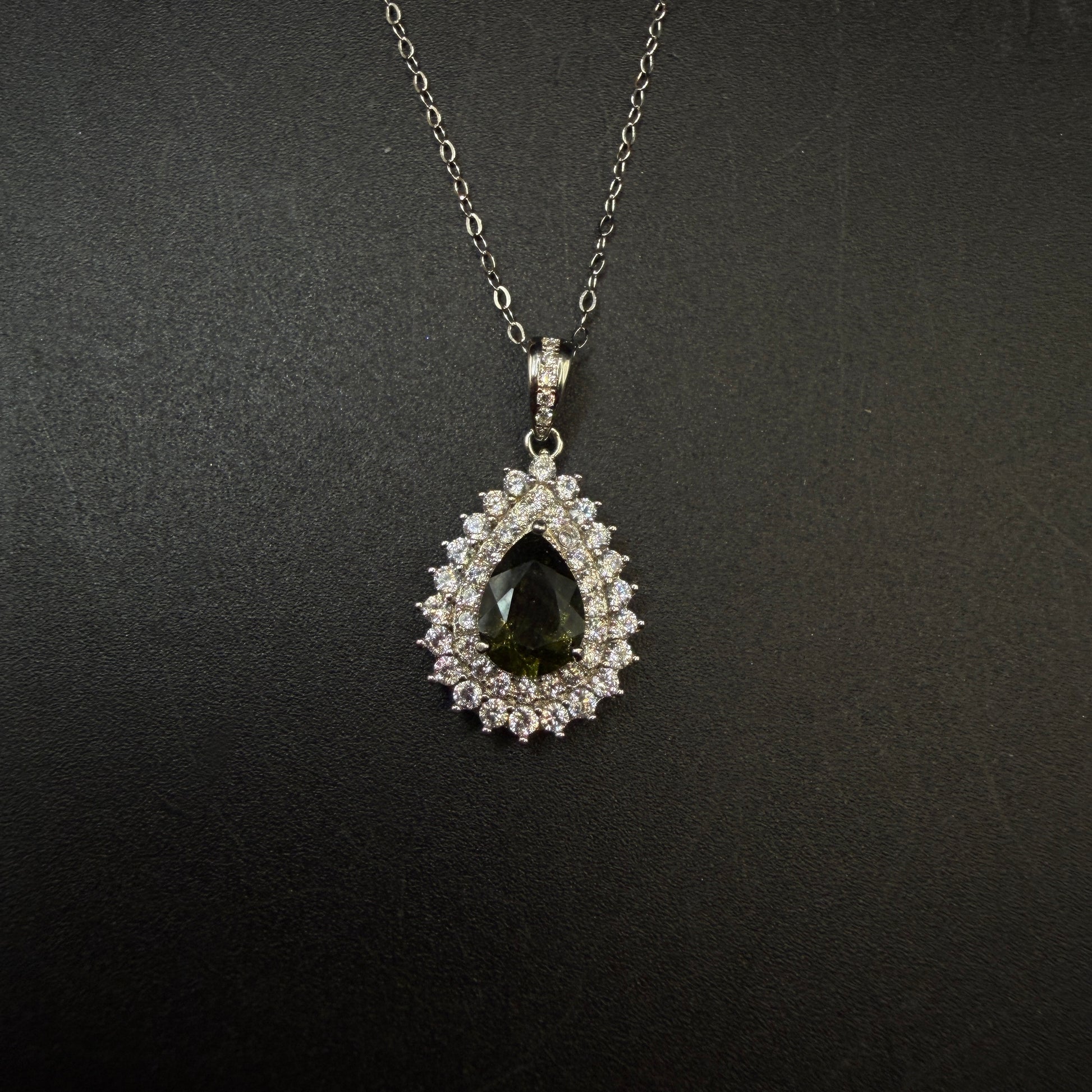 Moldavite Teardrop Certified S925 Necklace
