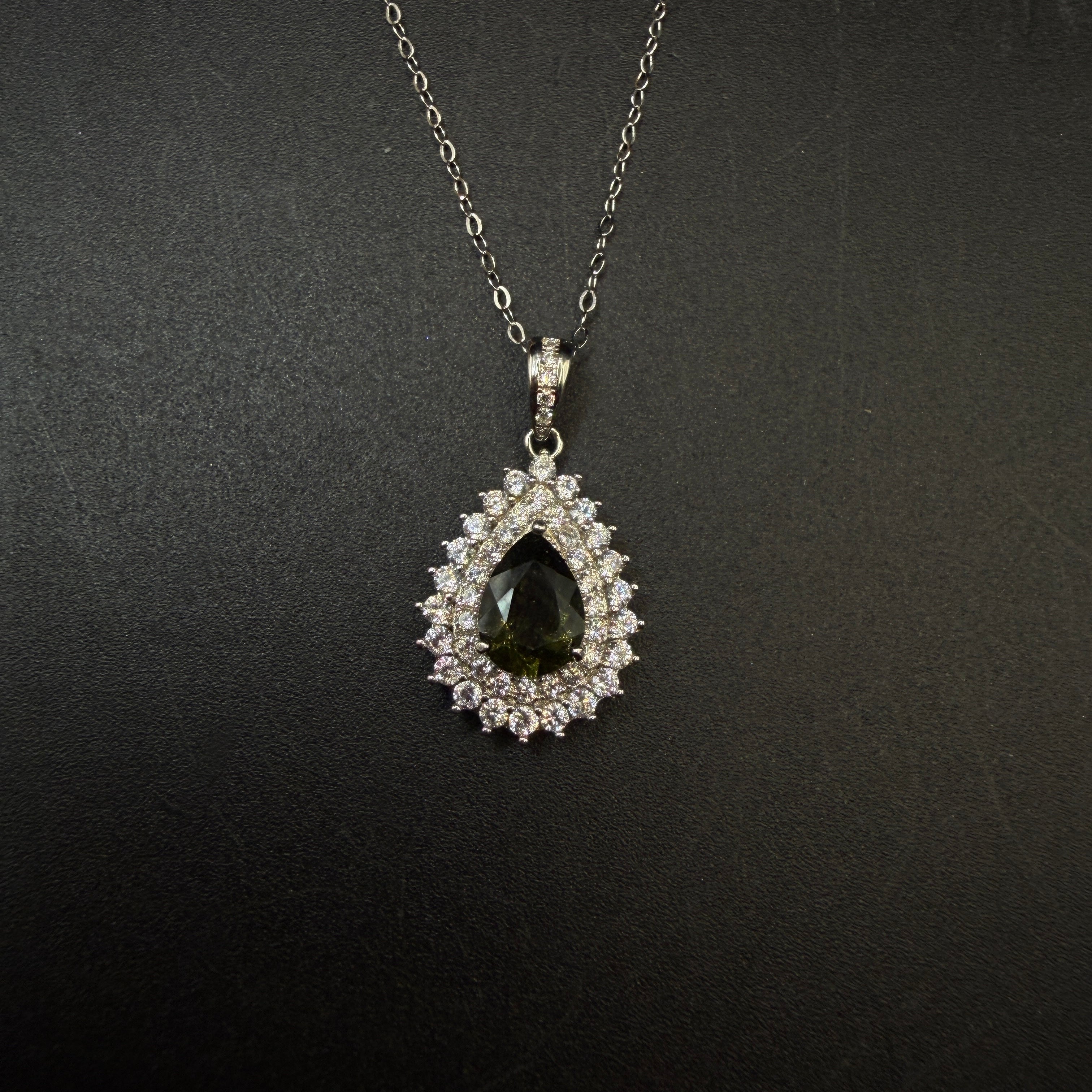 Moldavite Teardrop Certified S925 Necklace