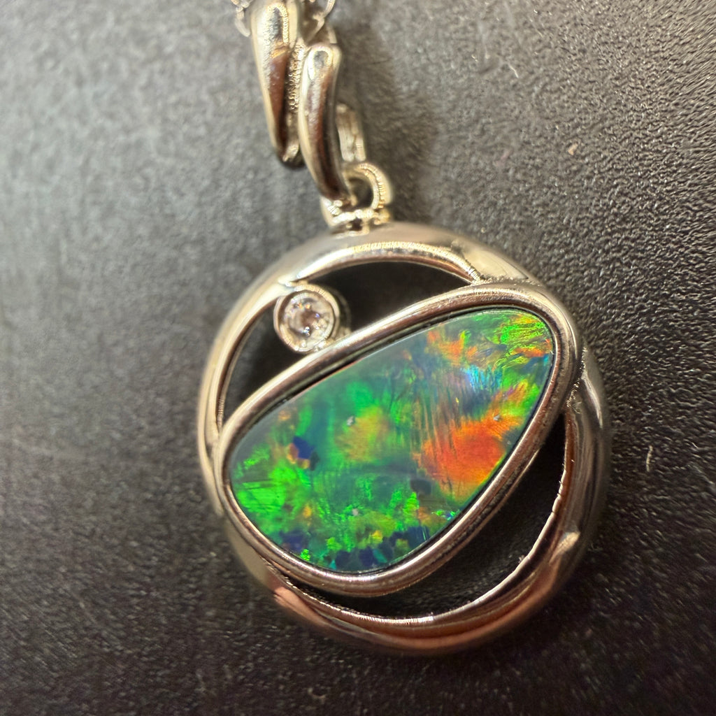Queensland Boulder Opal S925 Necklace Super Quality