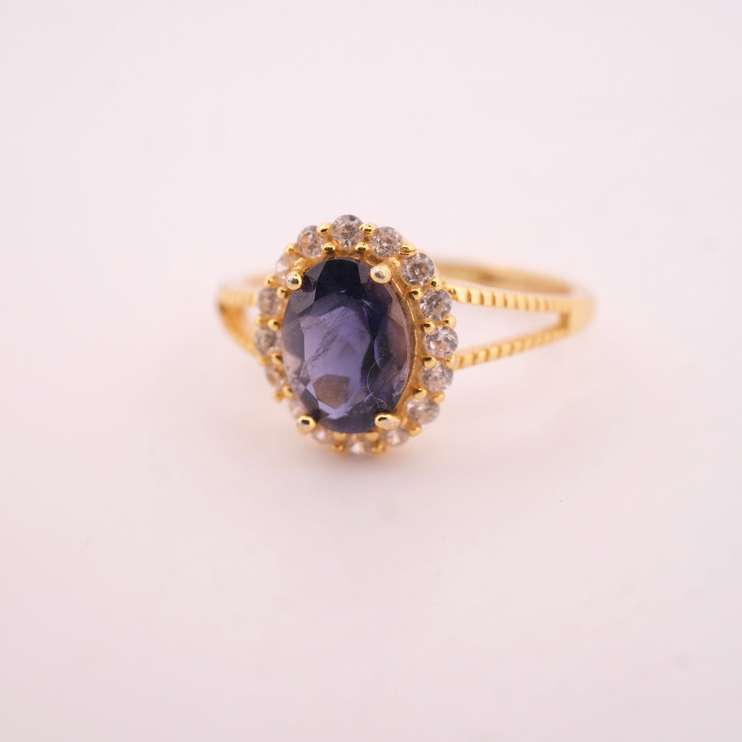 Sapphire S925 Adjustable Gold Ring