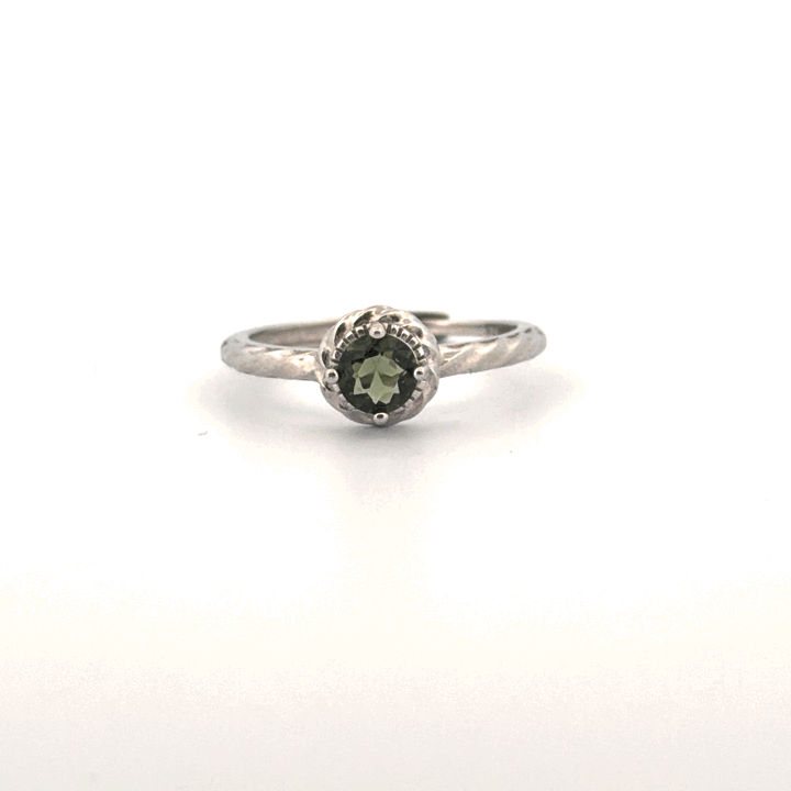 Moldavite S925 Certified Adjustable Ring