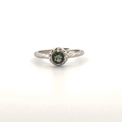 Moldavite S925 Certified Adjustable Ring