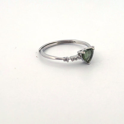 Moldavite S925 Adjustable Certified Ring