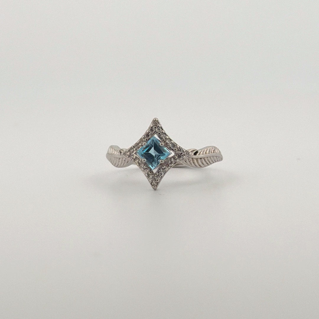 Blue Topaz S925 Adjustable Ring