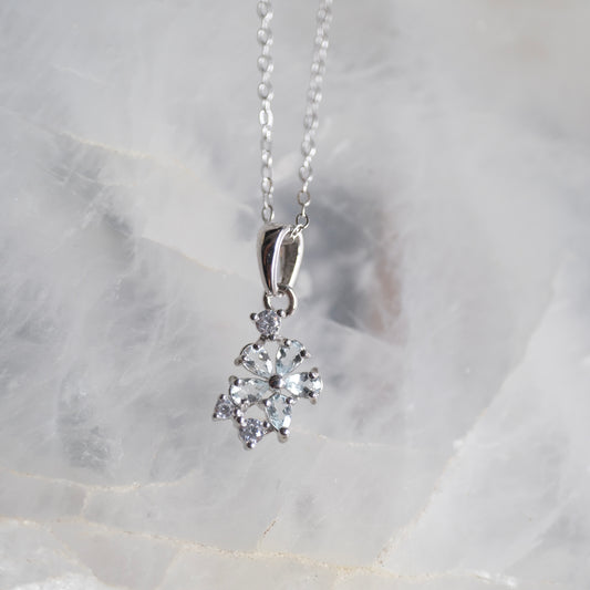 Aquamarine Flower S925 Necklace