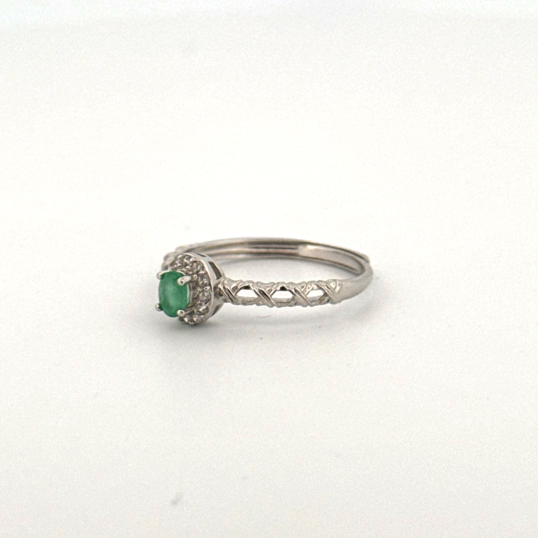 Emerald S925 Adjustable Ring