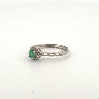 Emerald S925 Adjustable Ring