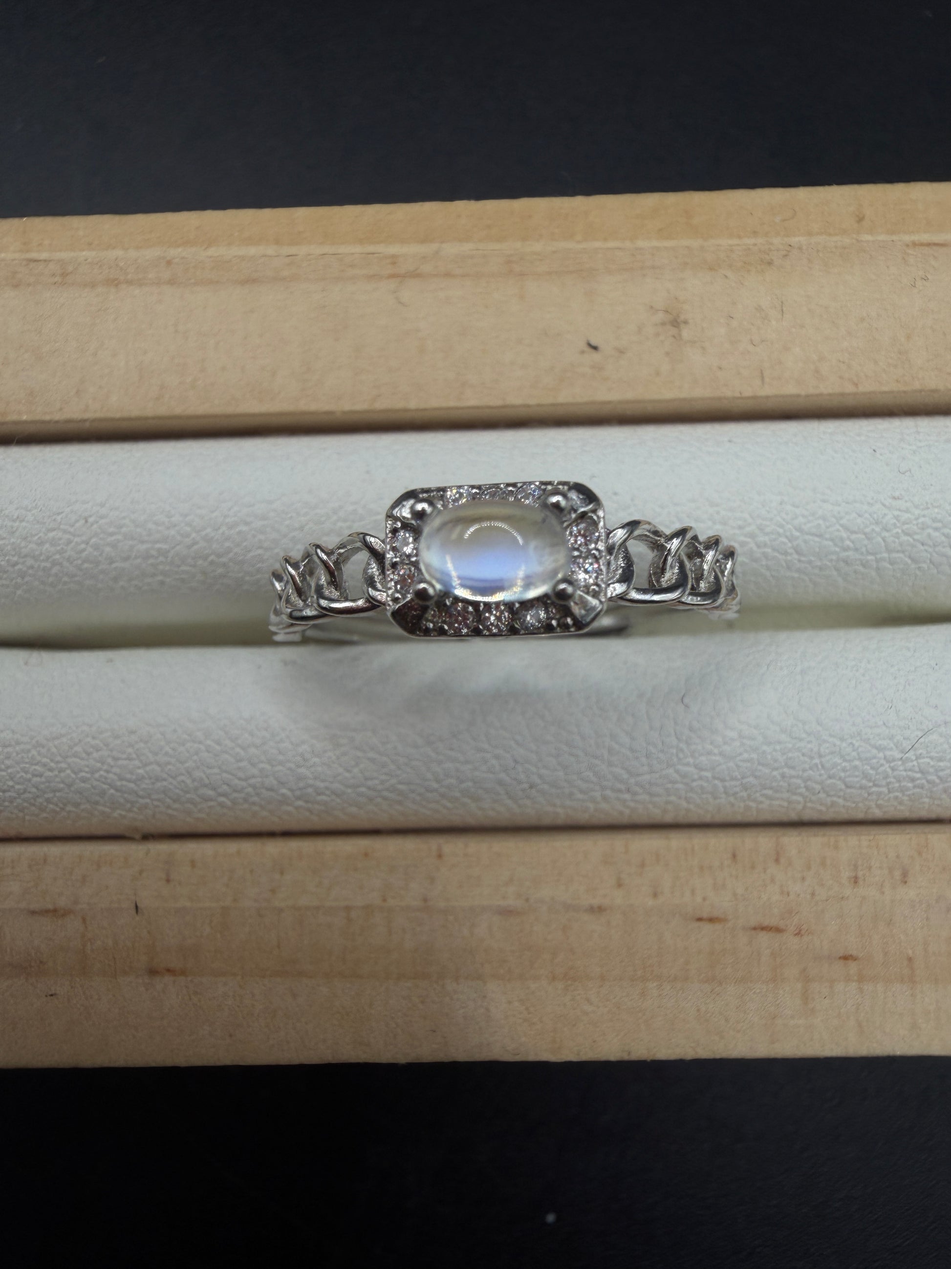 Moonstone S925 Adjustable Ring