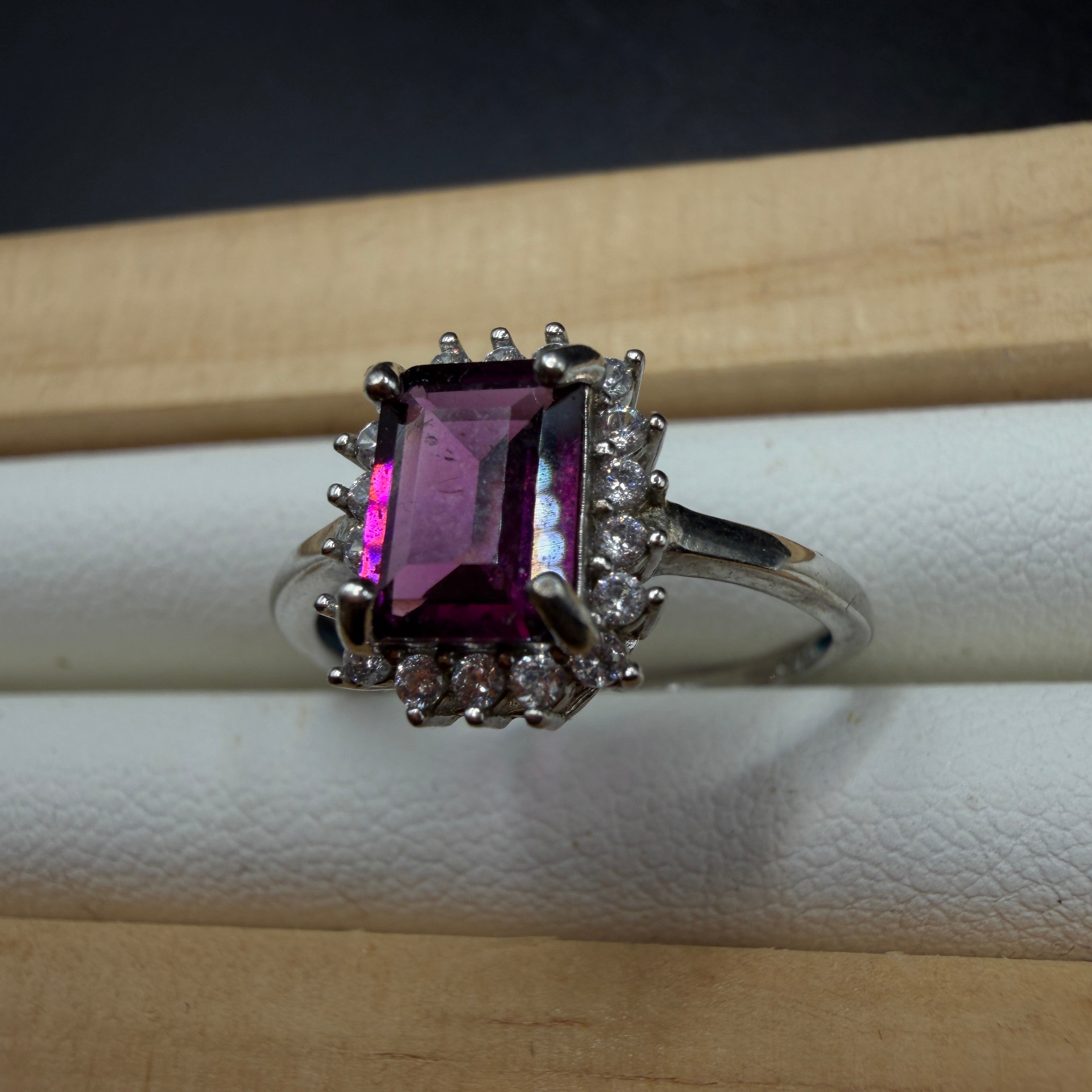 Rhodolite Garnet S925 Adjustable Ring