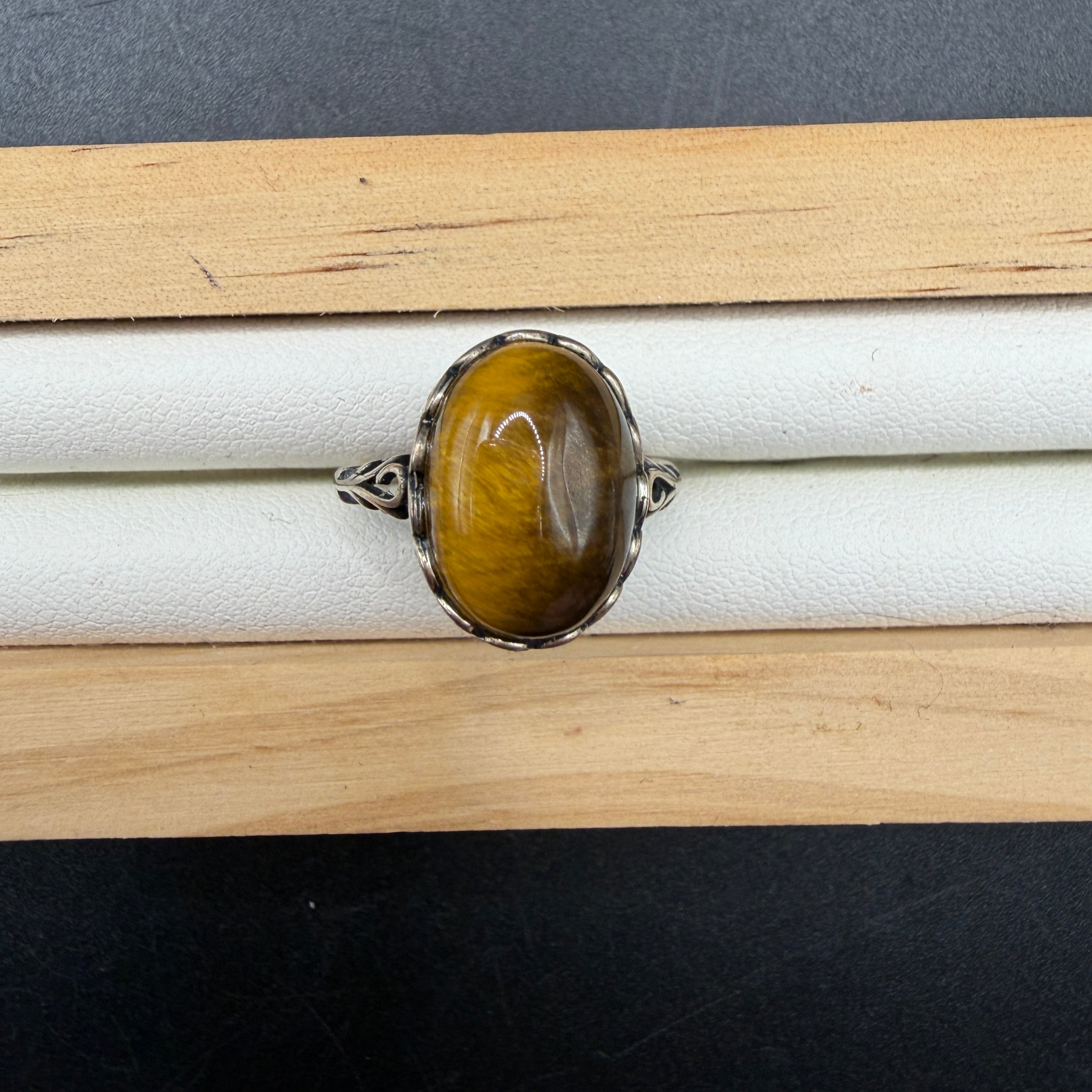 Tigers Eye S925 Adjustable Ring