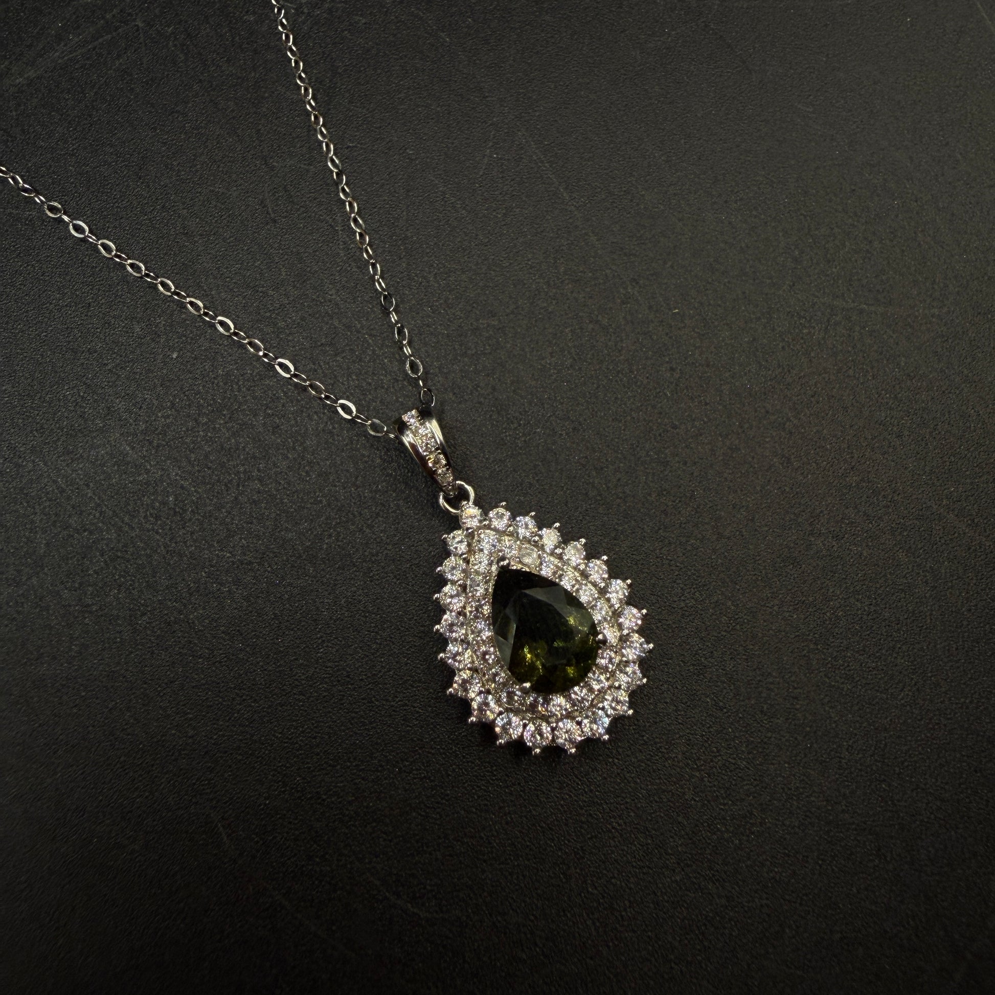 Moldavite Teardrop Certified S925 Necklace
