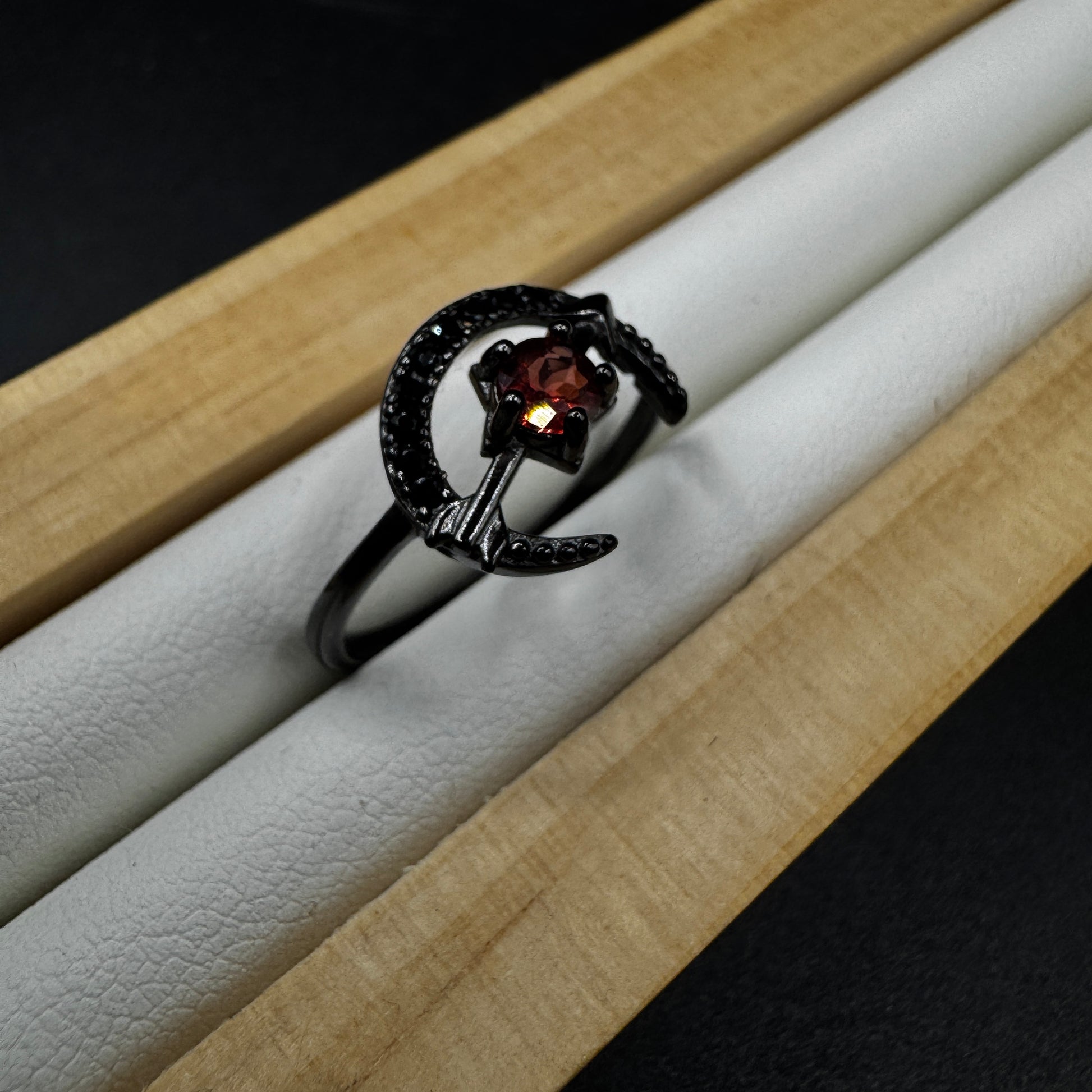 Garnet Moon S925 Halloween Ring
