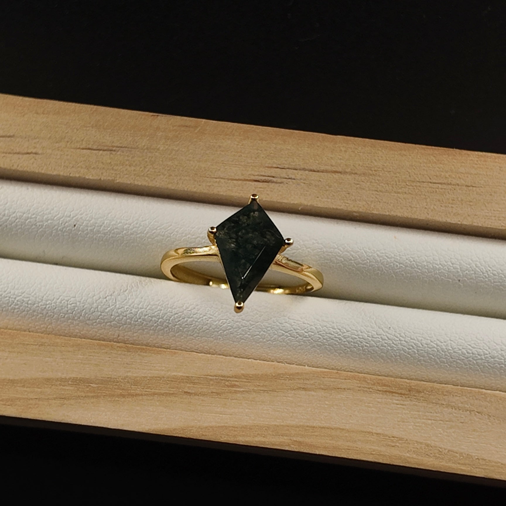 Moss Agate S925 Adjustable Ring