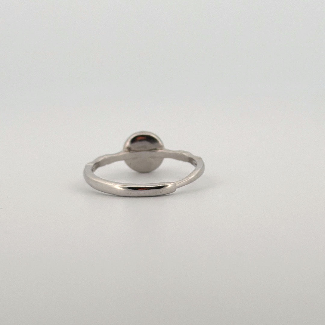 Black Tourmaline In Quartz S925 Adjustable Ring