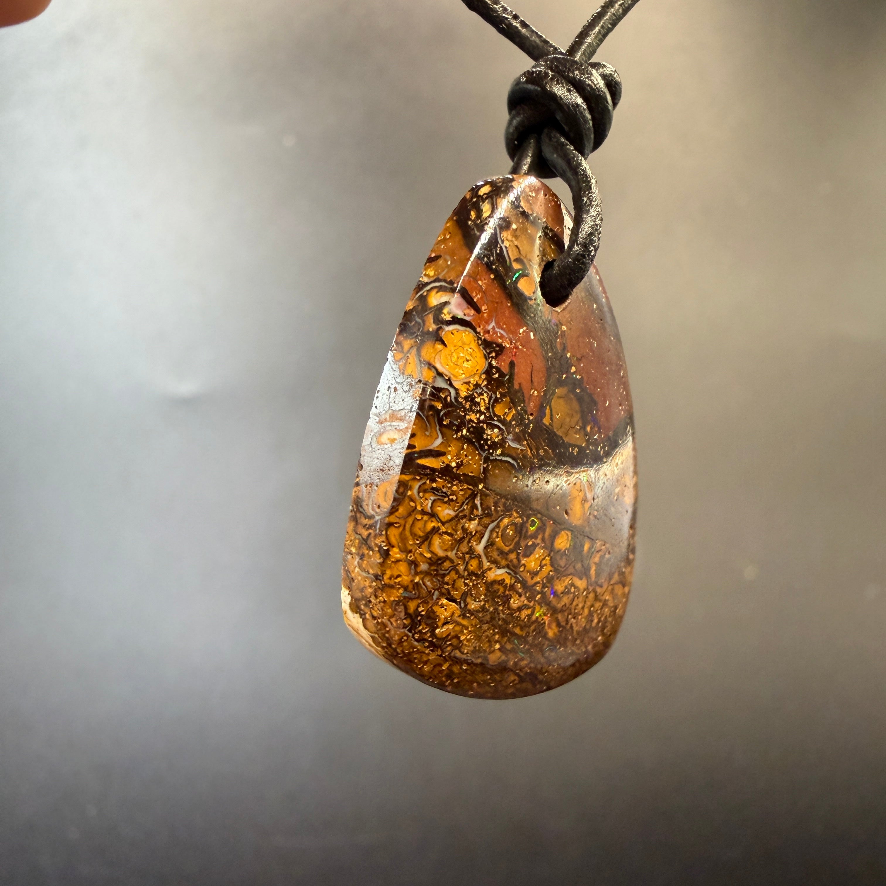 Solid Tribal Queensland Boulder Opal Necklace