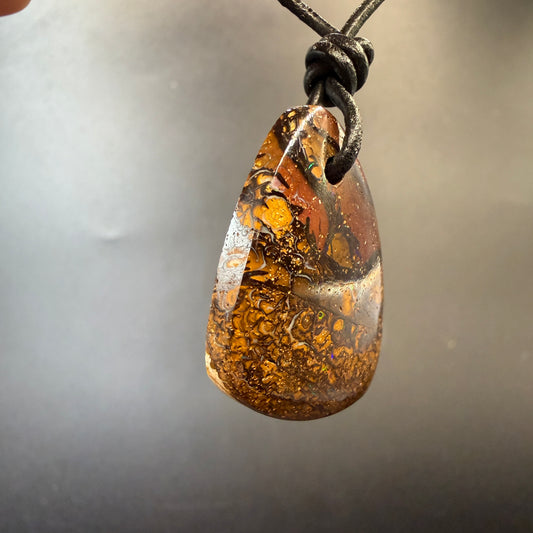 Solid Tribal Queensland Boulder Opal Necklace