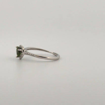 Green Tourmaline S925 Adjustable Ring