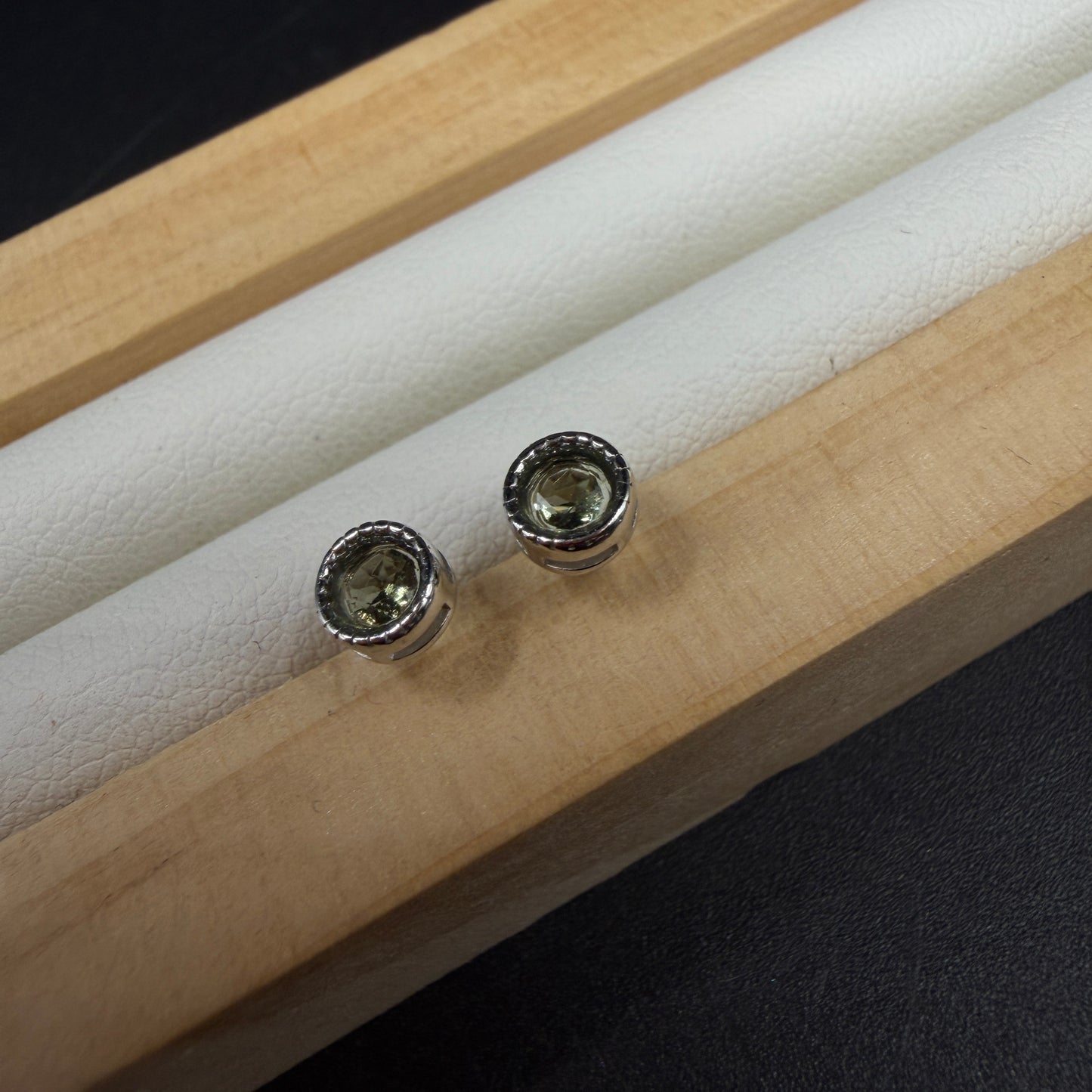 Moldavite S925 Certified Stud Earrings