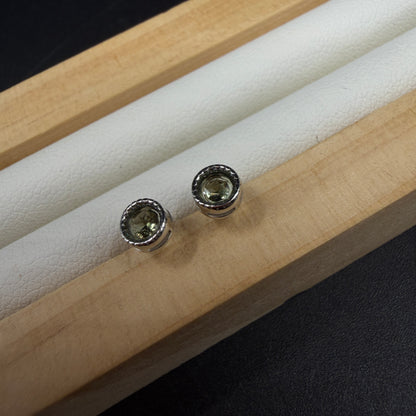 Moldavite S925 Certified Stud Earrings