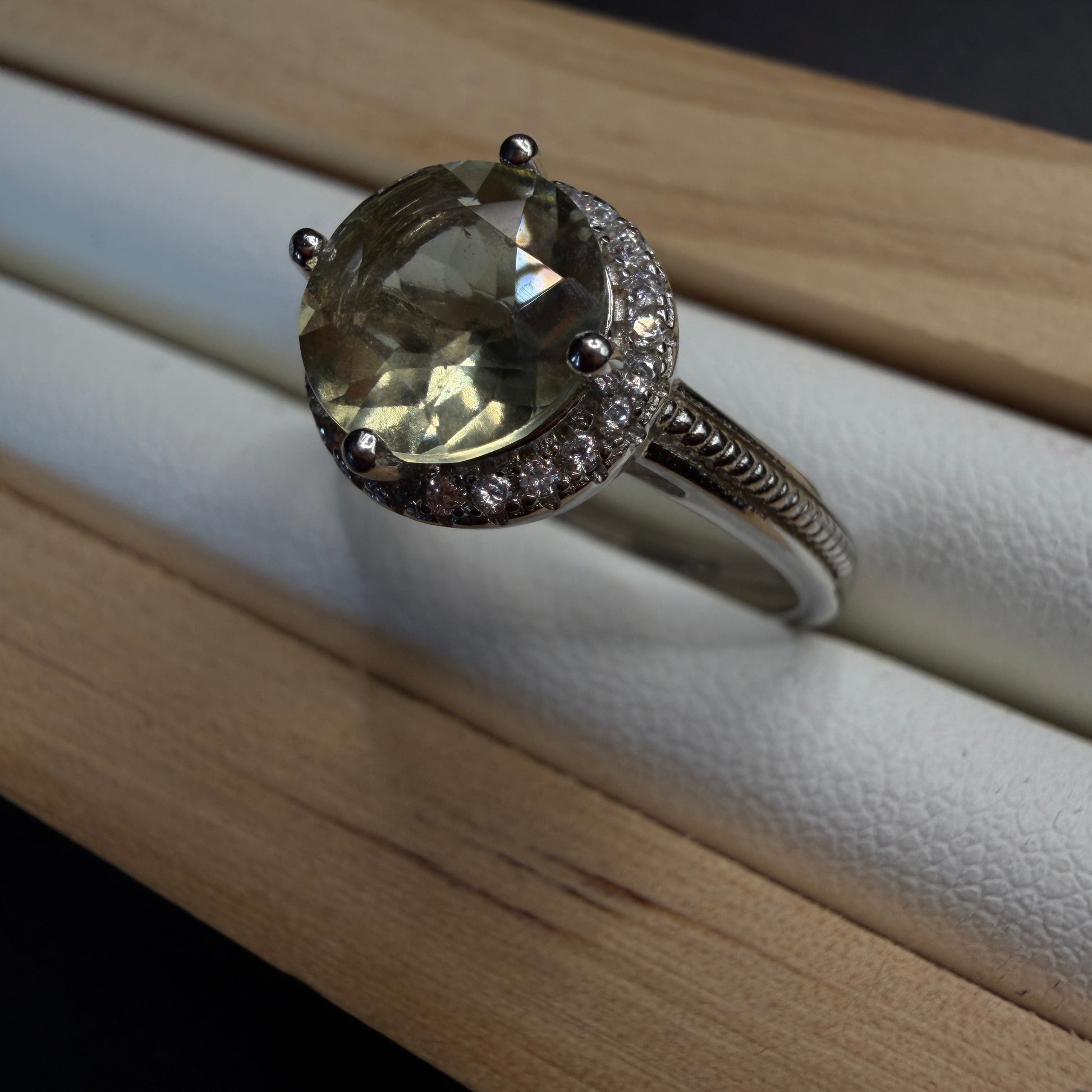 Libyan Desert Glass S925 Certified Adjustable Ring
