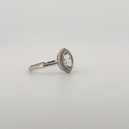 Clear Quartz S925 Adjustable Ring