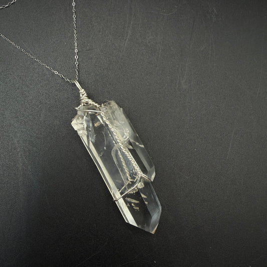 Lemurian Blue Mist Quartz S925 Handmade Necklace