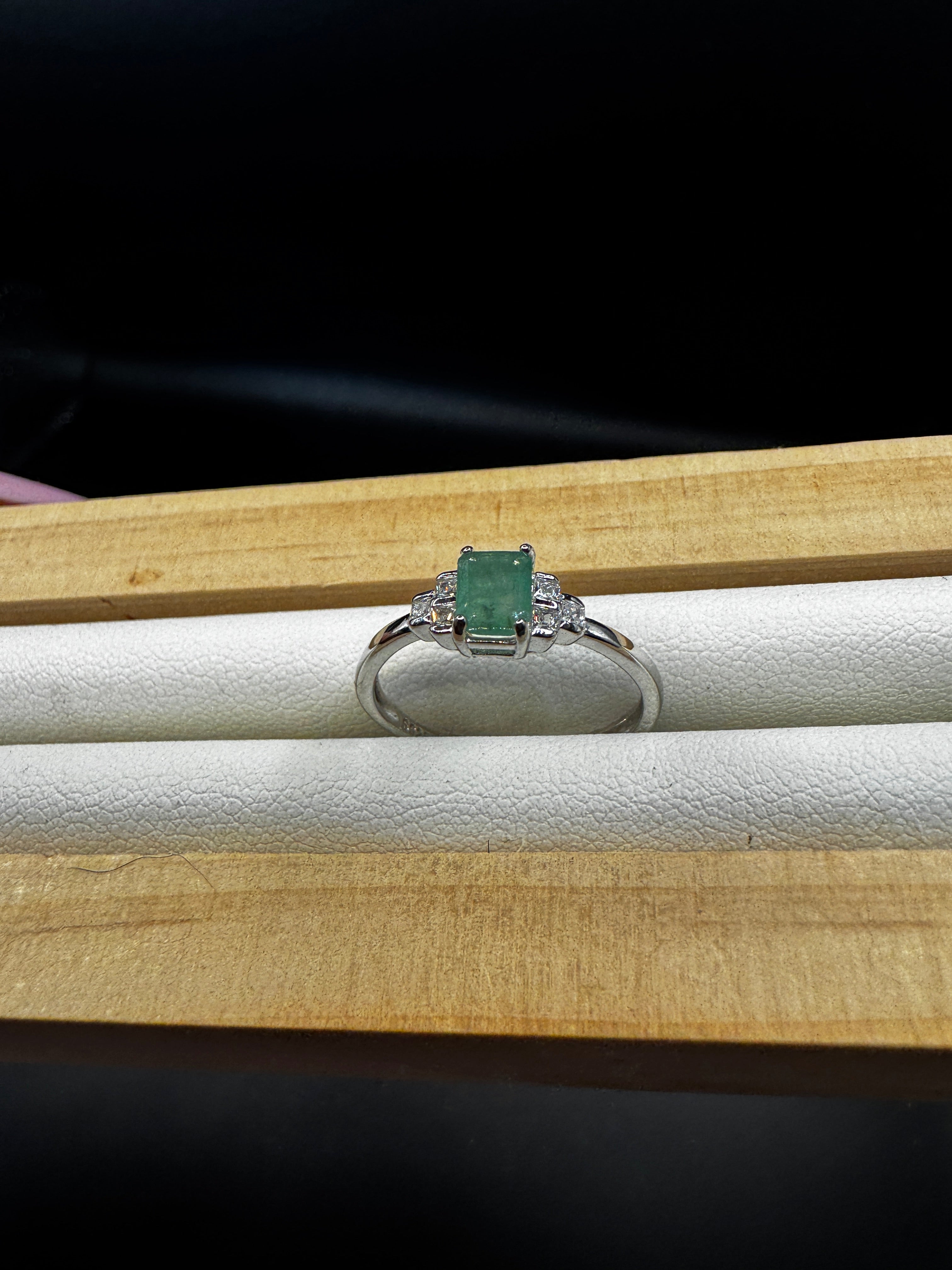Emerald S925 Adjustable Ring