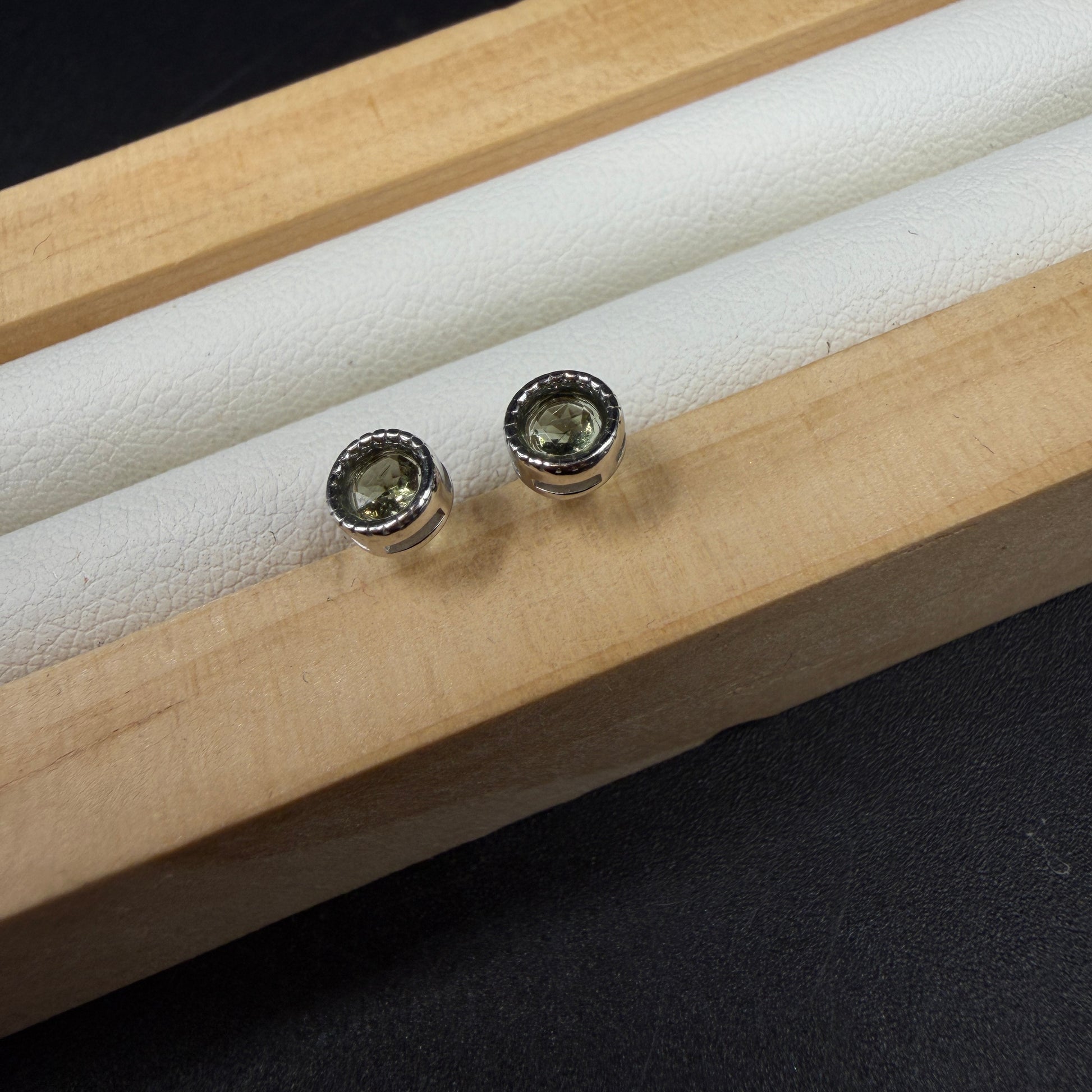 Moldavite S925 Certified Stud Earrings