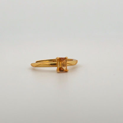 Citrine S925 Adjustable Ring