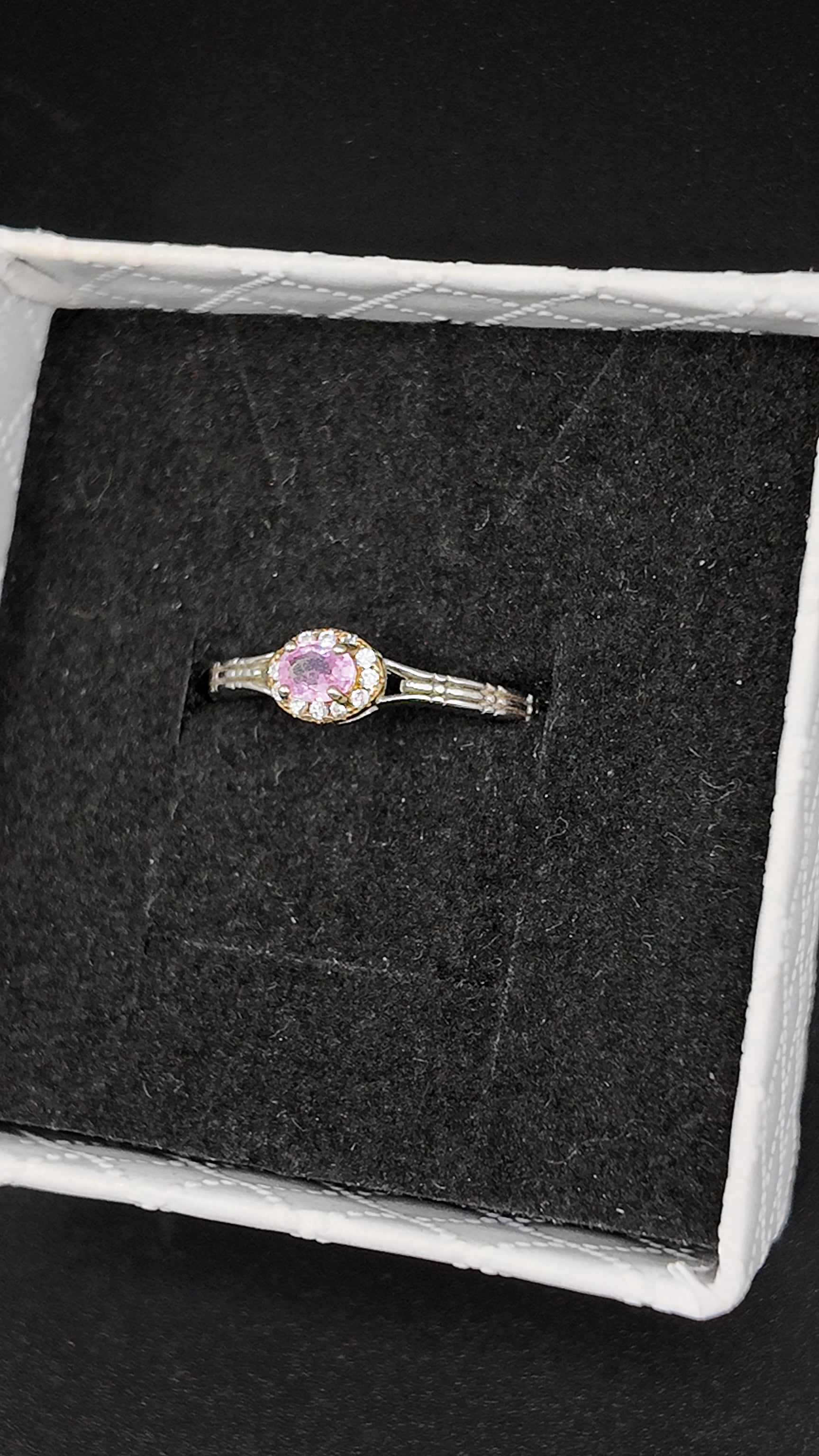 Pink Topaz S925 Adjustable Ring
