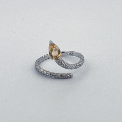 Citrine Snake S925 Adjustable Ring