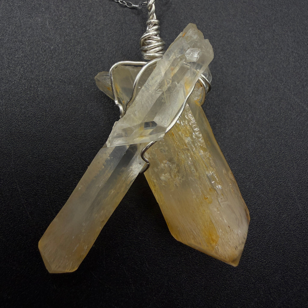 Columbian Mango Quartz S925 Handmade Necklace
