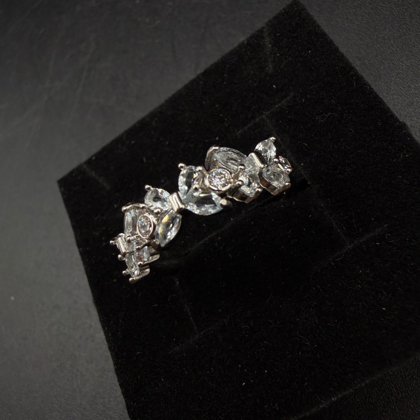 Aquamarine Butterfly S925 Certified Adjustable Ring