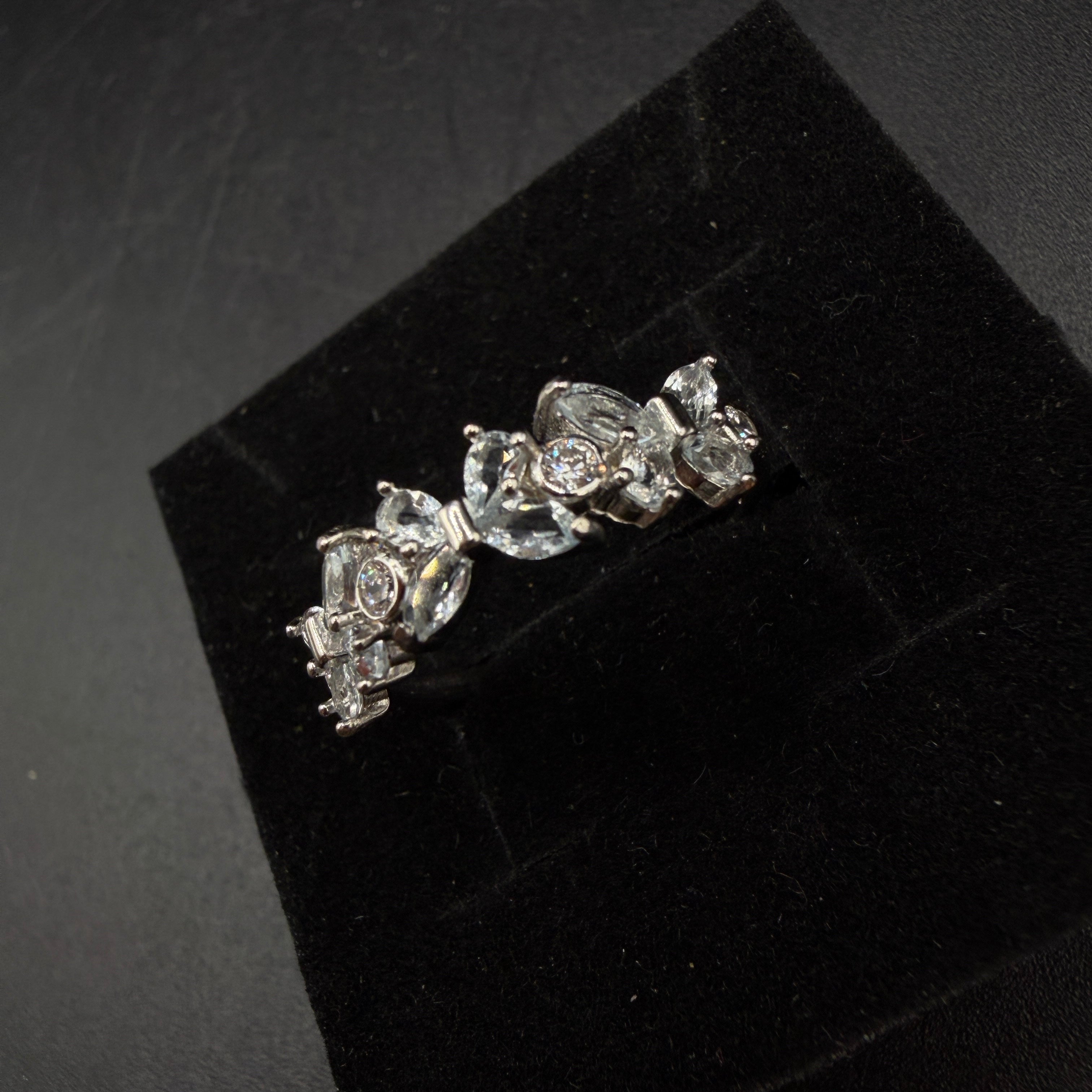 Aquamarine Butterfly S925 Certified Adjustable Ring