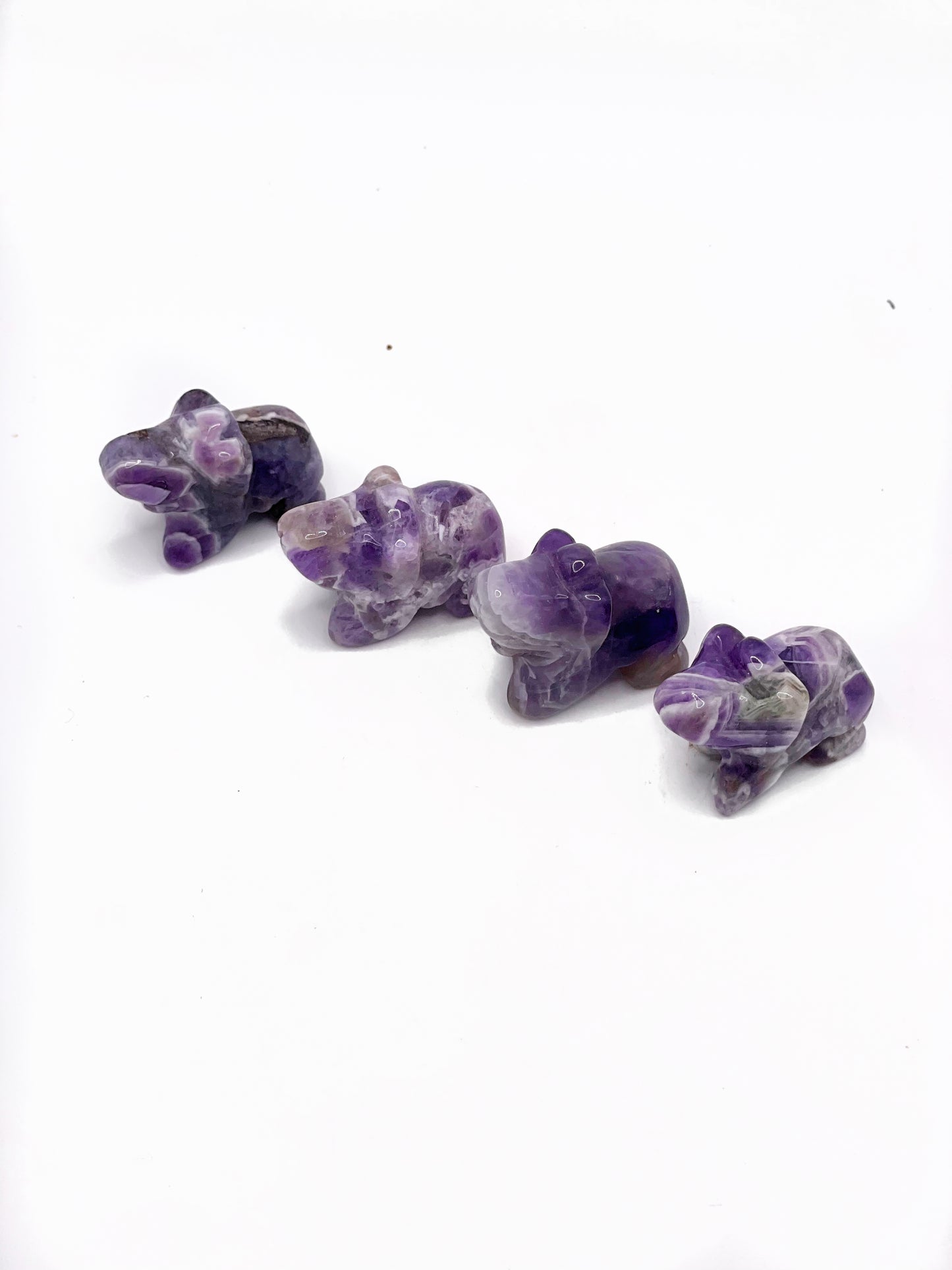 Mini Chevron Amethyst Elephants