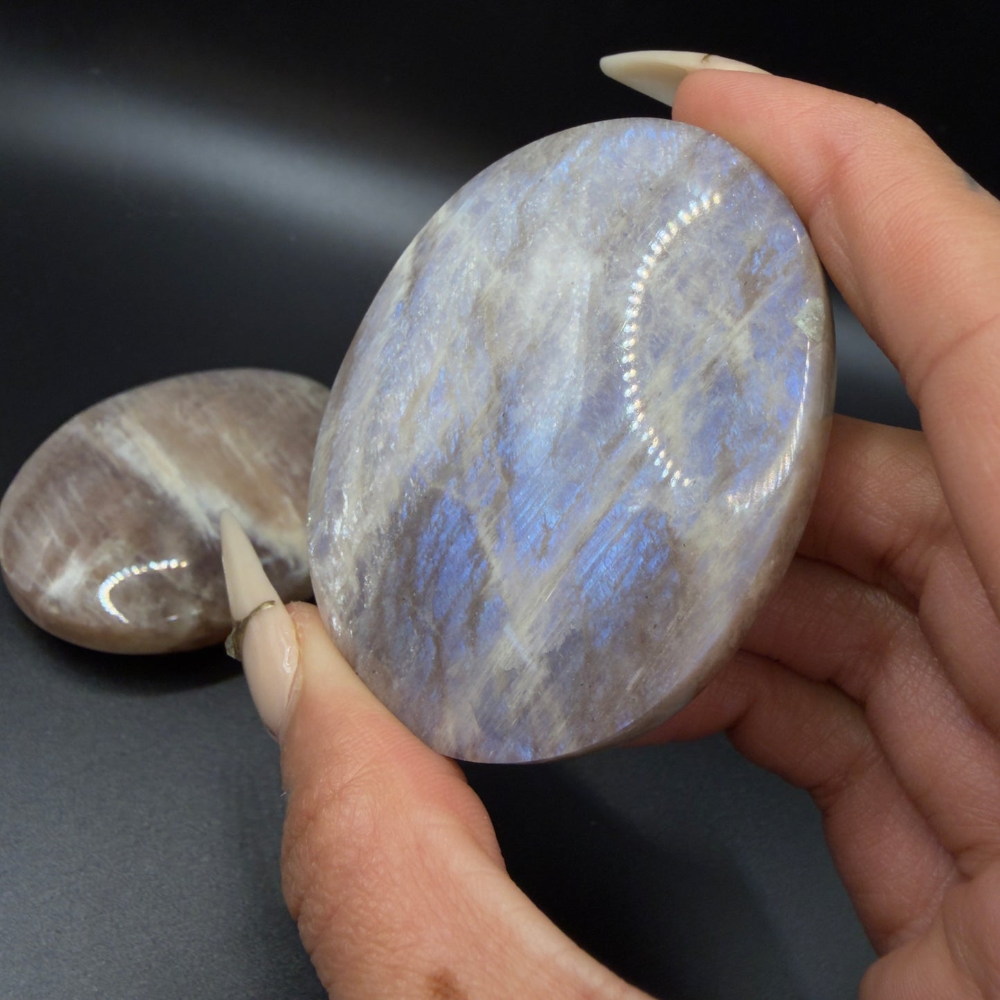 AA Grade Moonstone Large Palm Stone