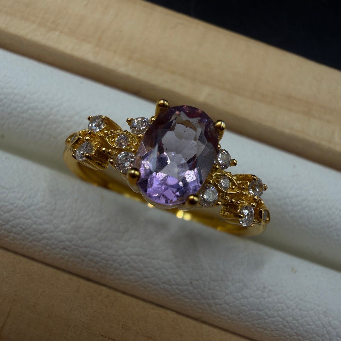 Amethyst Star S925 Adjustable Ring