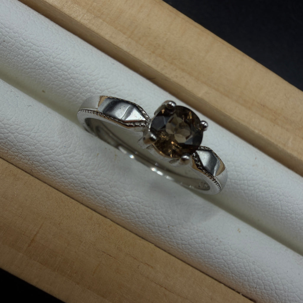 Smokey Quartz S925 Adjustable Ring