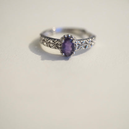 Amethyst S925 Adjustable Ring