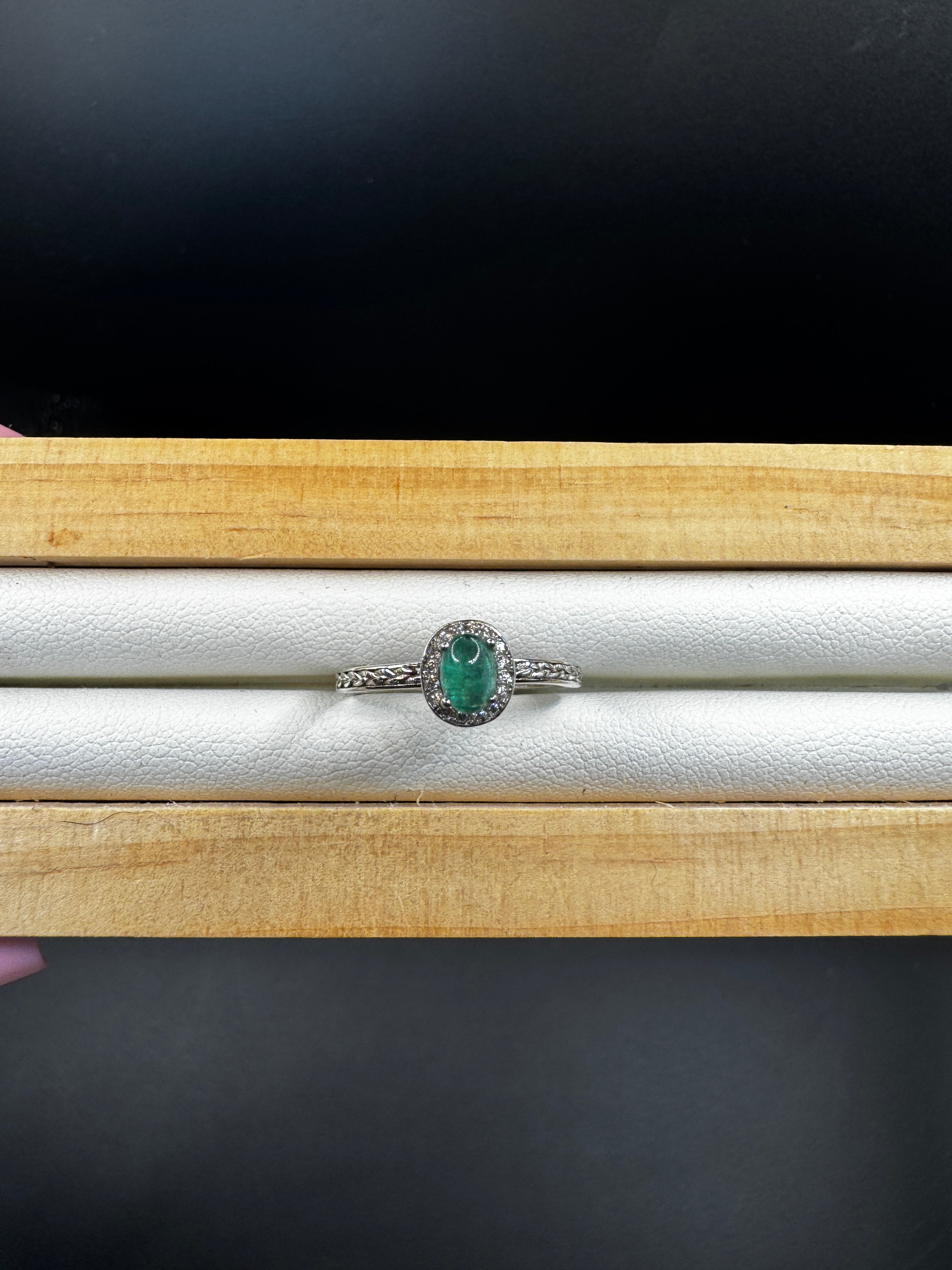 Emerald S925 Adjustable Ring